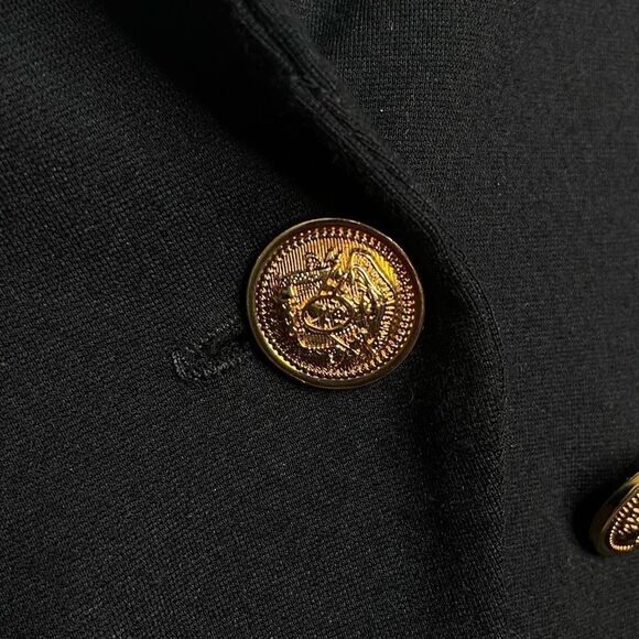 Veronica M Ponti Blazer Black Gold Buttons M - Picture 6 of 9